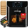 Image de Friteuse à air chaud 8 l avec fenêtre Airfryer avec 12 programmes max 200 degC insert de séparation pour aliments revêtement
