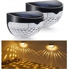 Image de Applique Murale Solaire De Jardin 2 Pièces 6 Led Lampes D'extérieur
