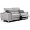 Image de Canapé 3 places avec 2 relax électriques tissu gris clair - plauen PLAUEN