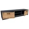 Image de Meuble TV Graphite - Banc TV Table TV avec 2 portes et 2 étagères - 160 x 41 x 36 cm