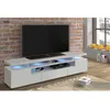 Image de Meuble TV EVA 180 blanc mat (corps) / blanc brillant (façades) + LED