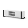 Image de Meuble Tv Mondi Avec 2 Portes + 2 Étagères - L 158 X P 40 X H 47 Cm - Blanc Mat