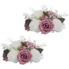 Image de Magnifique Ensemble de Roses Artificielles Bicolores - Élégance Florale à Domicile