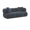 Image de Bobochic canapé droit fixe 2 places pamira tissu bouclette bleu foncé PAMIRA