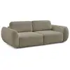 Image de Bobochic canapé droit convertible 3 places denise tissu texturé taupe DENISE