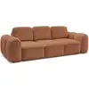 Image de Bobochic canapé droit convertible coffre 3 places montaigne tissu bouclette orange MONTAIGNE