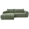 Image de Bobochic canapé d'angle fixe nesty tissu chiné vert clair angle gauche NESTY