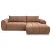 Image de Bobochic canapé d'angle fixe nesty tissu chiné orange angle droit NESTY