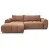 Image de Bobochic canapé d'angle fixe nesty tissu chiné orange angle gauche NESTY