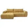 Image de Bobochic canapé d'angle fixe nesty tissu chiné jaune angle gauche NESTY