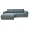 Image de Bobochic canapé d'angle fixe nesty tissu chiné bleu angle gauche NESTY