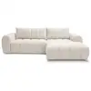 Image de Bobochic canapé d'angle fixe nesty tissu chiné beige angle droit NESTY