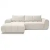 Image de Bobochic canapé d'angle fixe nesty tissu chiné beige angle gauche NESTY