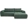Image de Bobochic canapé d'angle fixe nesty tissu chiné vert foncé angle droit NESTY