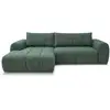 Image de Bobochic canapé d'angle fixe nesty tissu chiné vert foncé angle gauche NESTY