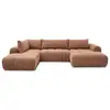 Image de Bobochic canapé panoramique fixe nesty tissu chiné orange angle droit NESTY