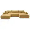 Image de Bobochic canapé panoramique fixe nesty tissu chiné jaune angle droit NESTY