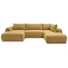 Image de Bobochic canapé panoramique fixe nesty tissu chiné jaune angle gauche NESTY