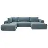Image de Bobochic canapé panoramique fixe nesty tissu chiné bleu angle droit NESTY