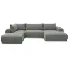 Image de Bobochic canapé panoramique fixe nesty tissu chiné gris foncé angle droit NESTY