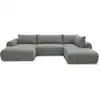 Image de Bobochic canapé panoramique fixe nesty tissu chiné gris foncé angle gauche NESTY