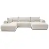 Image de Bobochic canapé panoramique fixe nesty tissu chiné beige angle droit NESTY