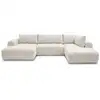 Image de Bobochic canapé panoramique fixe nesty tissu chiné beige angle gauche NESTY