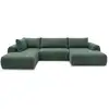 Image de Bobochic canapé panoramique fixe nesty tissu chiné vert foncé angle droit NESTY