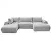 Image de Bobochic canapé panoramique fixe nesty tissu chiné gris clair angle droit NESTY