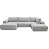 Image de Bobochic canapé panoramique fixe nesty tissu chiné gris clair angle gauche NESTY