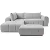 Image de Bobochic canapé d'angle l fixe nesty tissu chiné avec pouf gris clair angle gauche NESTY