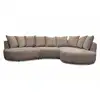Image de Bobochic canapé d'angle fixe calypso tissu bouclette taupe angle droit CALYPSO