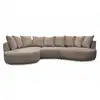 Image de Bobochic canapé d'angle fixe calypso tissu bouclette taupe angle gauche CALYPSO
