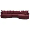 Image de Bobochic canapé d'angle fixe calypso tissu bouclette bordeaux angle droit CALYPSO