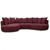Image de Bobochic canapé d'angle fixe calypso tissu bouclette bordeaux angle gauche CALYPSO