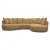 Image de Bobochic canapé d'angle fixe calypso tissu bouclette ocre angle droit CALYPSO