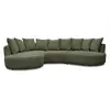 Image de Bobochic canapé d'angle fixe calypso tissu bouclette vert angle gauche CALYPSO