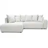 Image de Bobochic canapé d'angle l convertible coffre roxelane tissu bouclette blanc angle gauche ROXELANE