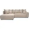 Image de Bobochic canapé d'angle l convertible coffre roxelane tissu bouclette beige angle gauche ROXELANE