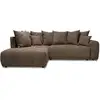 Image de Bobochic canapé d'angle l convertible coffre roxelane tissu bouclette marron angle gauche ROXELANE