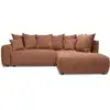 Image de Bobochic canapé d'angle l convertible coffre roxelane tissu bouclette orange angle droit ROXELANE