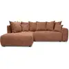 Image de Bobochic canapé d'angle l convertible coffre roxelane tissu bouclette orange angle gauche ROXELANE