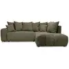 Image de Bobochic canapé d'angle l convertible coffre roxelane tissu bouclette vert angle droit ROXELANE