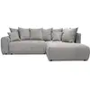 Image de Bobochic canapé d'angle l convertible coffre roxelane tissu bouclette gris clair angle droit ROXELANE