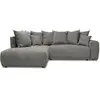 Image de Bobochic canapé d'angle l convertible coffre roxelane tissu bouclette gris foncé angle gauche ROXELANE
