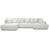 Image de Bobochic canapé panoramique convertible roxelane tissu bouclette blanc angle gauche ROXELANE