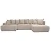 Image de Bobochic canapé panoramique convertible roxelane tissu bouclette beige angle droit ROXELANE