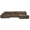Image de Bobochic canapé panoramique convertible roxelane tissu bouclette marron angle droit ROXELANE