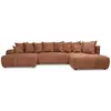 Image de Bobochic canapé panoramique convertible roxelane tissu bouclette orange angle droit ROXELANE