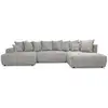 Image de Bobochic canapé panoramique convertible roxelane tissu bouclette gris clair angle droit ROXELANE